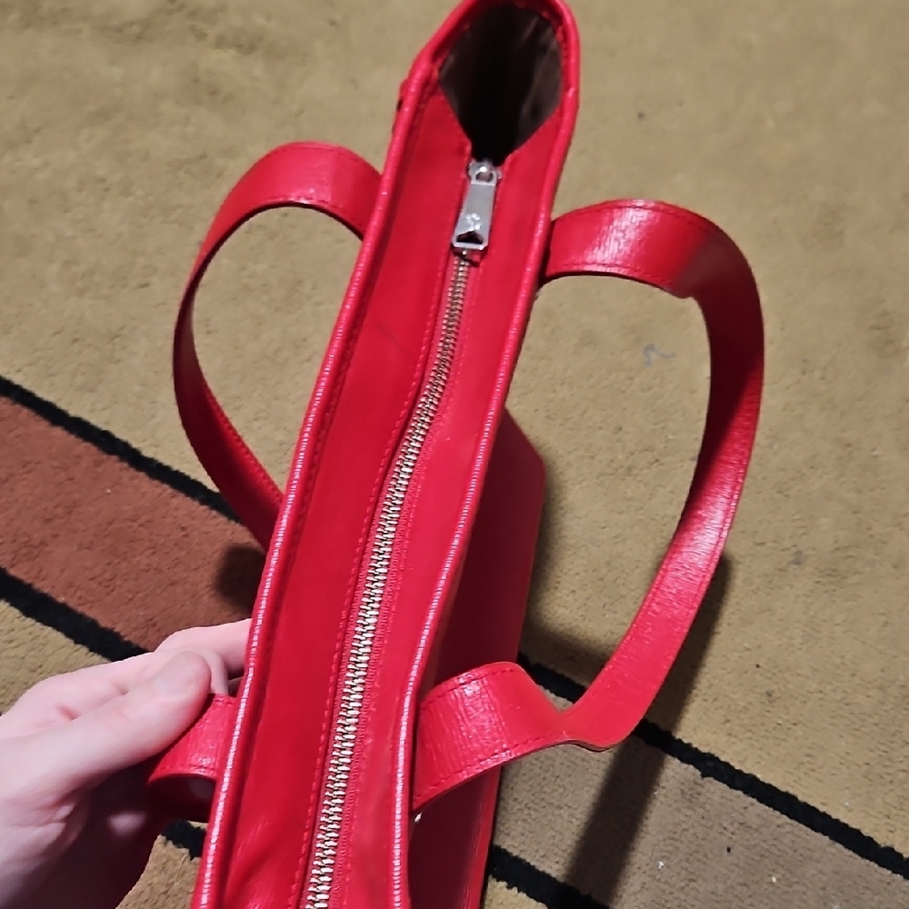 Polo Ralph Lauren Red Leather Women's Bag - Picture 5 of 9